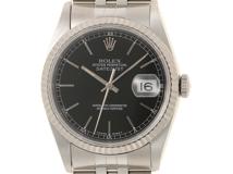 ROLEX　ロレックス　デイトジャスト　16234　ブラック文字盤　自動巻き　オートマチック　SS/WG　メンズ腕時計　X番【431】