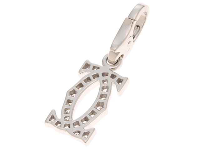 Cartier　カルティエ　2Cチャーム　B3010300　K18ホワイトゴールド　ダイヤモンド　約2.2g 【430】2143500291306
