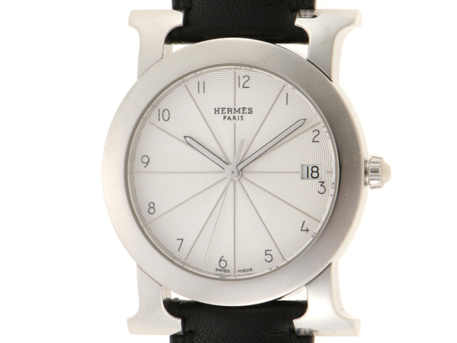 HERMES HR1.510 Hウォッチ ロンド 腕時計 SS 革 ボーイズ