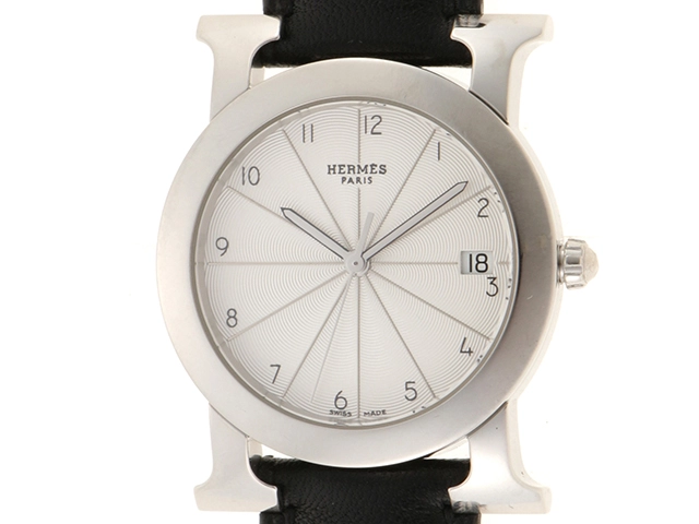 HERMES エルメス Hウォッチ・ロンド HR1.510 SS/レザー 女性用クオーツ