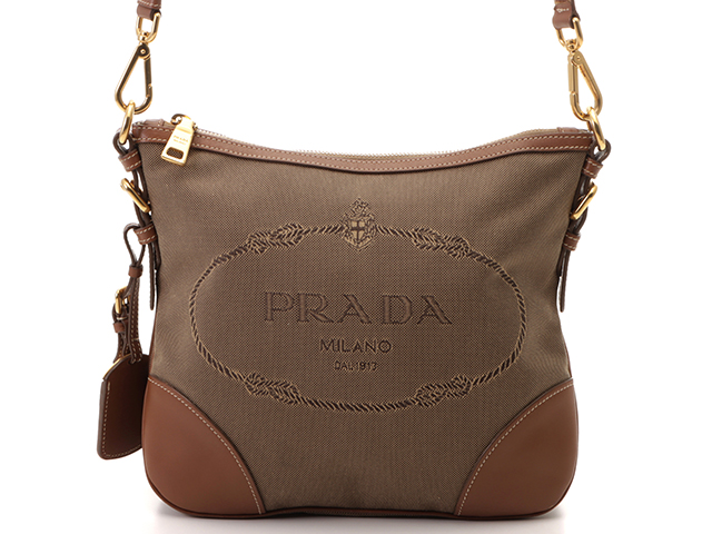 PRADA　プラダ　ロゴジャガード　ショルダーバッグ　ブラウン【430】2143600286684