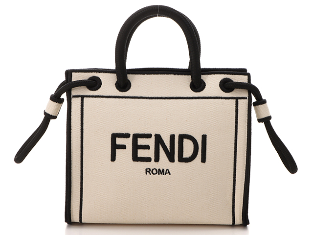 Fendi フェンディ ROMA2way ショルダー アイボリー/ブラック 