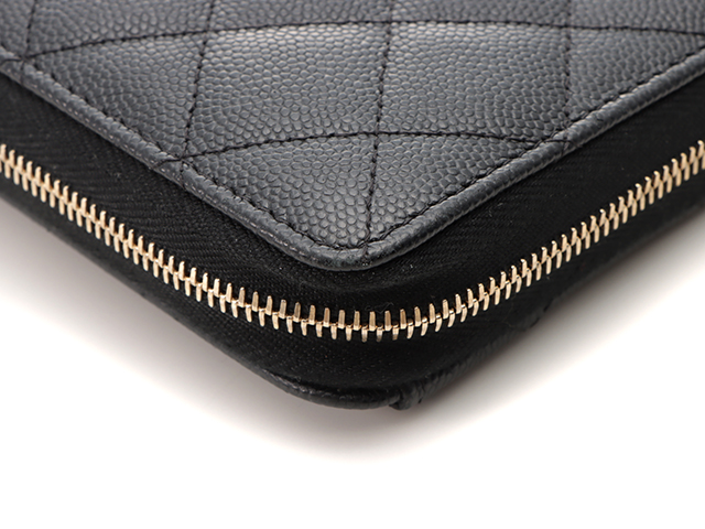 CHANEL シャネル マトラッセ ラウンドファスナー長財布 キャビア CHANEL シャネル マトラッセ ラウンドファスナー長財布 キャビア