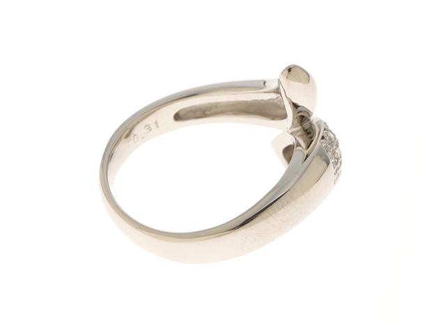 GINZA TANAKA プラチナ900　ダイヤモンド　リング　指輪　 デザインリング　PT900/D0.31/9.4g/#12【472】HF