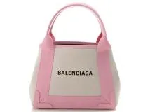 BALENCIAGA バレンシアガ トートバッグ ネイビーカバスXS ホワイト