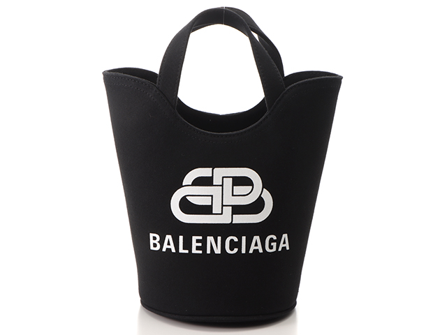 BALENCIAGA　バレンシアガ　ウェーブトートXS　キャンバス　ブラック／ホワイト　※新品同様【472】2143600325789　C