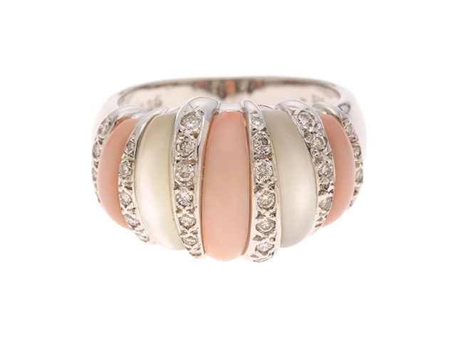 JEWELRY ジュエリー リング K18ホワイトゴールド 白蝶貝/ピンク 