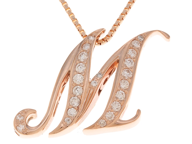 JEWELRY ジュエリー イニシャルアルファ ネックレス K18ピンクゴールド