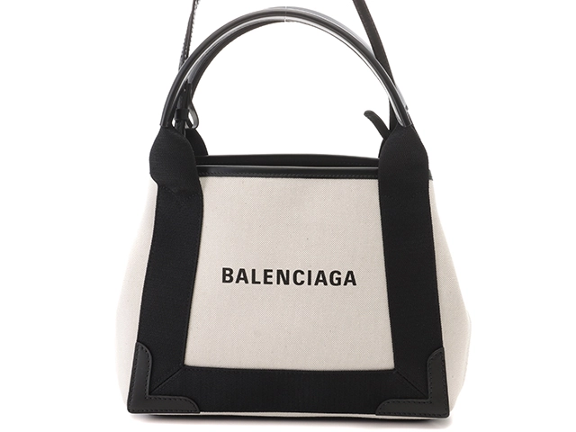 BALENCIAGA バレンシアガ ネイビーカバスｘｓ ナチュラル/ブラック 