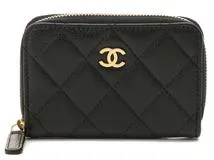 CHANEL　ジップコインパース　ソーブラック　クラシックウォレット　正規　新品 新品☆CHANEL ジップコインパース ソーブラック 黒 財布 カード
