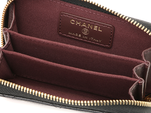 CHANEL シャネル クラシック ジップ コインパース ブラック/GP