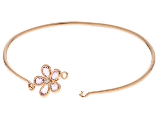 TIFFANY&CO ティファニー ガーデンフラワーブレスレット アメジスト ダイヤモンド PG 7.1g【431】2143600358633