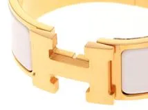 HERMES　エルメス　小物　クリッククラックGM　ホワイト　GP　エナメル　2143600358640　【200】