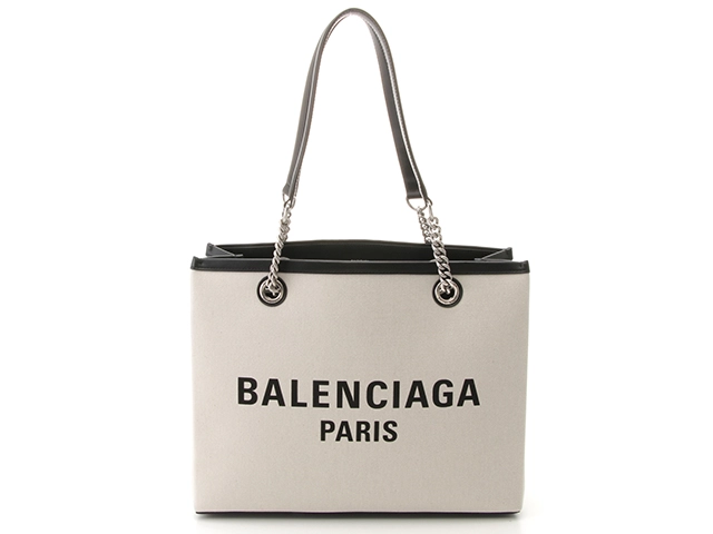 BALENCIAGA　バレンシアガ　デューティーフリートートＭ　バッグ　ナチュラル×ブラック【472】YI