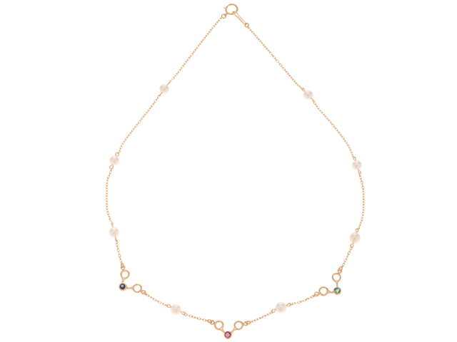 タサキ TASAKI パール デザインネックレス プラチナ 真珠 メレダイヤ 