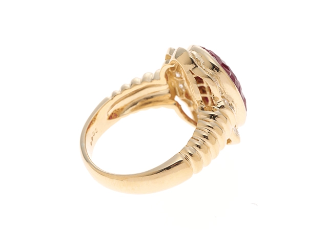 JEWELRY ジュエリー リング K18イエローゴールド ルビー3.50/ダイヤモンド 0.44 8.7g #12 【472】HA
