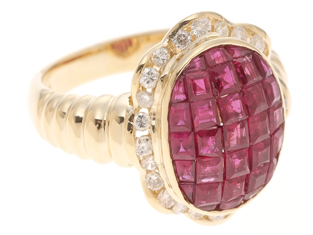 JEWELRY ジュエリー リング K18イエローゴールド ルビー3.50/ダイヤモンド 0.44 8.7g #12 【472】HA