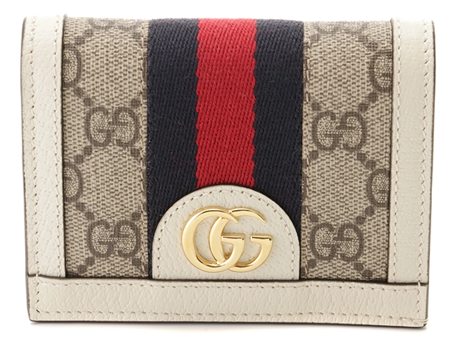 GUCCI グッチ オフィディア 二つ折財布 523155 ベージュ/ホワイト PVC/レザー【433】 の購入なら「質」の大黒屋（公式）