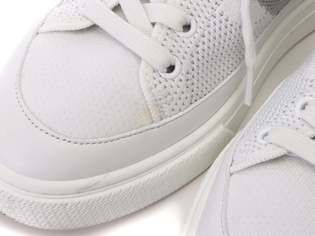 HERMES　エルメス　ディープ ローカットスニーカー　レディース37.5　ホワイト/ブラック　ニット/レザー　H231020Z　2143600372820　【432】