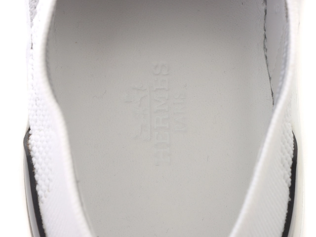 HERMES　エルメス　ディープ ローカットスニーカー　レディース37.5　ホワイト/ブラック　ニット/レザー　H231020Z　2143600372820　【432】