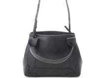 BALENCIAGA　バレンシアガ　オールオーバーロゴ　ネイビー　カバスXS　ブラック　レザー【433】2143600373827