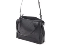 BALENCIAGA　バレンシアガ　オールオーバーロゴ　ネイビー　カバスXS　ブラック　レザー【433】2143600373827