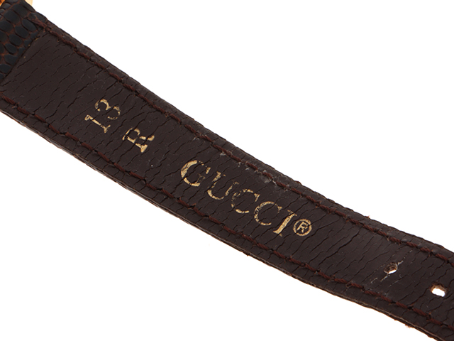 GUCCI グッチ クォーツ GP×革 2200L レッド×グリーン文字盤【431  