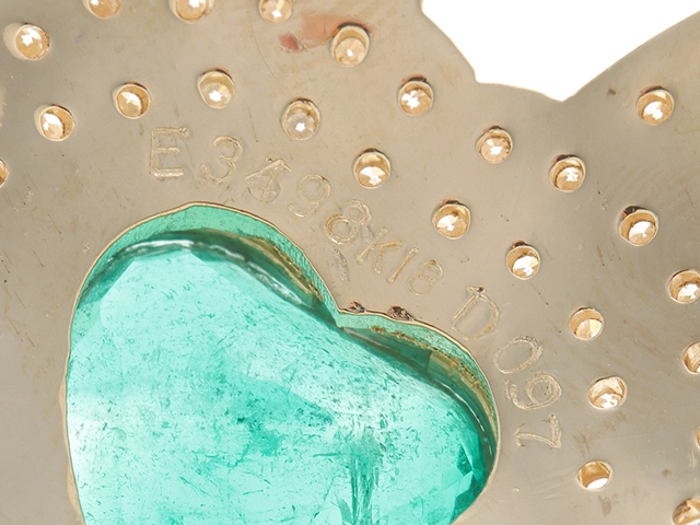 JEWELRY ノンブランドジュエリー 2面カット喜平ネックレス K18イエローゴールド エメラルド3.498/ダイヤモンド0.97カラット 重さ約47.9g【472】SJ