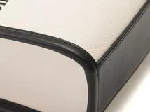 JIMMY　CHOO　ジミーチュウ　Mini　N/S　トートバッグ　J000160695001　ナチュラル/ブラック　キャンバス/レザー　【207】2143600375579