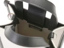 JIMMY　CHOO　ジミーチュウ　Mini　N/S　トートバッグ　J000160695001　ナチュラル/ブラック　キャンバス/レザー　【207】2143600375579