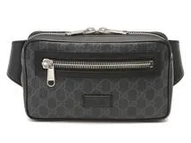 GUCCI　グッチ　GGスプリームベルトバッグ　PVC/レザー　ブラック　474293　2143600376040　【205】