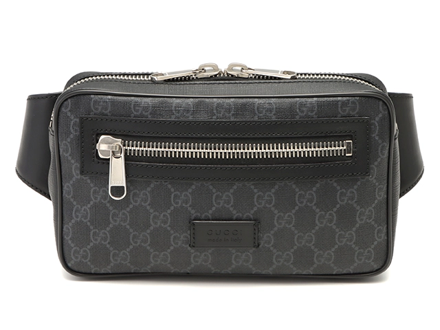 GUCCI　グッチ　GGスプリームベルトバッグ　PVC/レザー　ブラック　474293　2143600376040　【205】