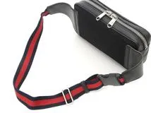 GUCCI　グッチ　GGスプリームベルトバッグ　PVC/レザー　ブラック　474293　2143600376040　【205】