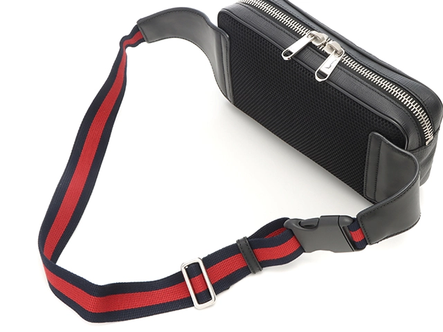 GUCCI グッチ GGスプリームベルトバッグ PVC/レザー ブラック 474293 2143600376040 【205】