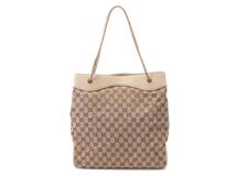GUCCIトートバッグ　ベージュ　キャンバス　レザー　【436】　2143600377108