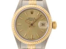 88番台 1984～85年頃製造 ROLEX ロレックス　レディース オートマチック　オイスターパーペチュアルデイト26 69173 シャンパン文字盤 K18/YG/SS【472】HK