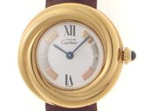 Cartier  カルティエ　マスト トリニティ ヴェルメイユ　2735　925シルバー/金メッキ/革　ホワイト　レディース　クォーツ2143600377313【432】