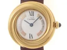 Cartier  カルティエ　マスト トリニティ ヴェルメイユ　2735　925シルバー/金メッキ/革　ホワイト　レディース　クォーツ2143600377313【432】