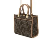 FENDI　フェンディ　ズッカ サンシャイン スモール ブラウン/ベージュ キャンバス／レザー　8BH394ALVYF1GE3【431】2143600378334