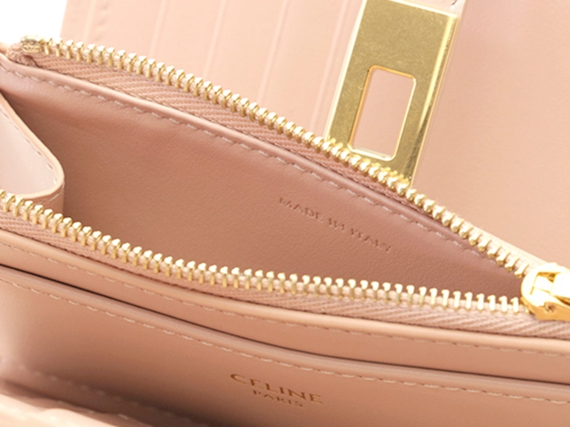 CELINE　セリーヌ　16(セーズ)　コインパース付き二つ折りウォレット　10M483CQ7.03PH　カーフスキン　ソフトピーチ　二つ折り財布　2143600378518【207】
