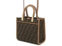 FENDI　フェンディ　ズッカ　サンシャイン　スモール　ベージュ／ブラウン　キャンバス／レザ　8BH394ALVYF1GE3　2143600378594　【437】