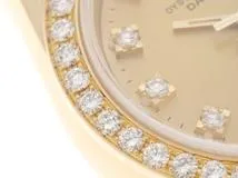 ROLEX　ロレックス　ギャラ有　E番　デイトジャスト　69138G　イエローゴールド　YG　シャンパン10PD ダイヤベゼル　レディース　自動巻き【432】2143600378631