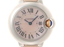 Cartier　カルティエ　バロンブルーSM　クォーツ式　ピンクシェル　PG/SS　【432】