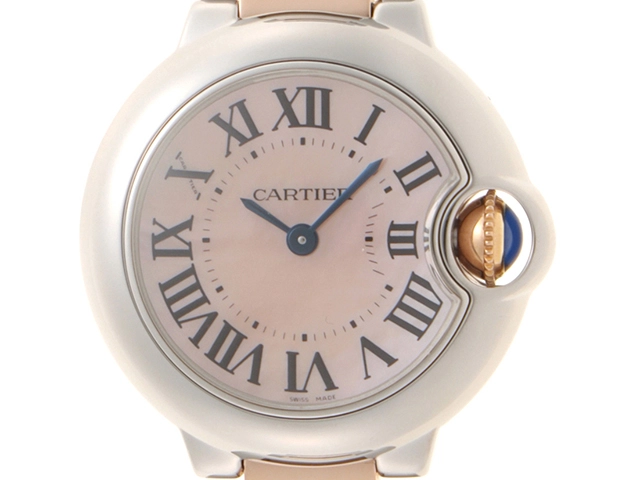 Cartier カルティエ バロンブルーSM W6920034 クォーツ式 ピンクシェル  