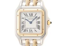 Cartier カルティエ レディース クオーツ パンテールドゥカルティエMM W2PN0007 ホワイト文字盤 K18YG/SS【472】HK
