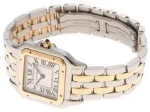 Cartier カルティエ レディース クオーツ パンテールドゥカルティエMM W2PN0007 ホワイト文字盤 K18YG/SS【472】HK