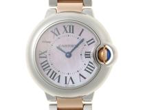 Cartier　カルティエ　時計　バロンブルーSM　W6920034　ピンクシェル文字盤　ピンクゴールド/ステンレススチール　クォーツ　レディース