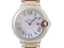 Cartier　カルティエ　時計　バロンブルーSM　W6920034　ピンクシェル文字盤　ピンクゴールド/ステンレススチール　クォーツ　レディース