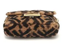 FENDI フェンディ ミニバゲット マンマバケット2WAYショルダー ムートン/シープスキン ブラウン 8BS017【472】YK