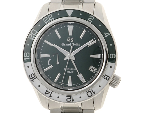 GRAND SEIKO グランドセイコー メンズ オートマチック スポーツコレクション スプリングドライブ GMT SBGE295 グリーン文字盤 SS【472】HK
